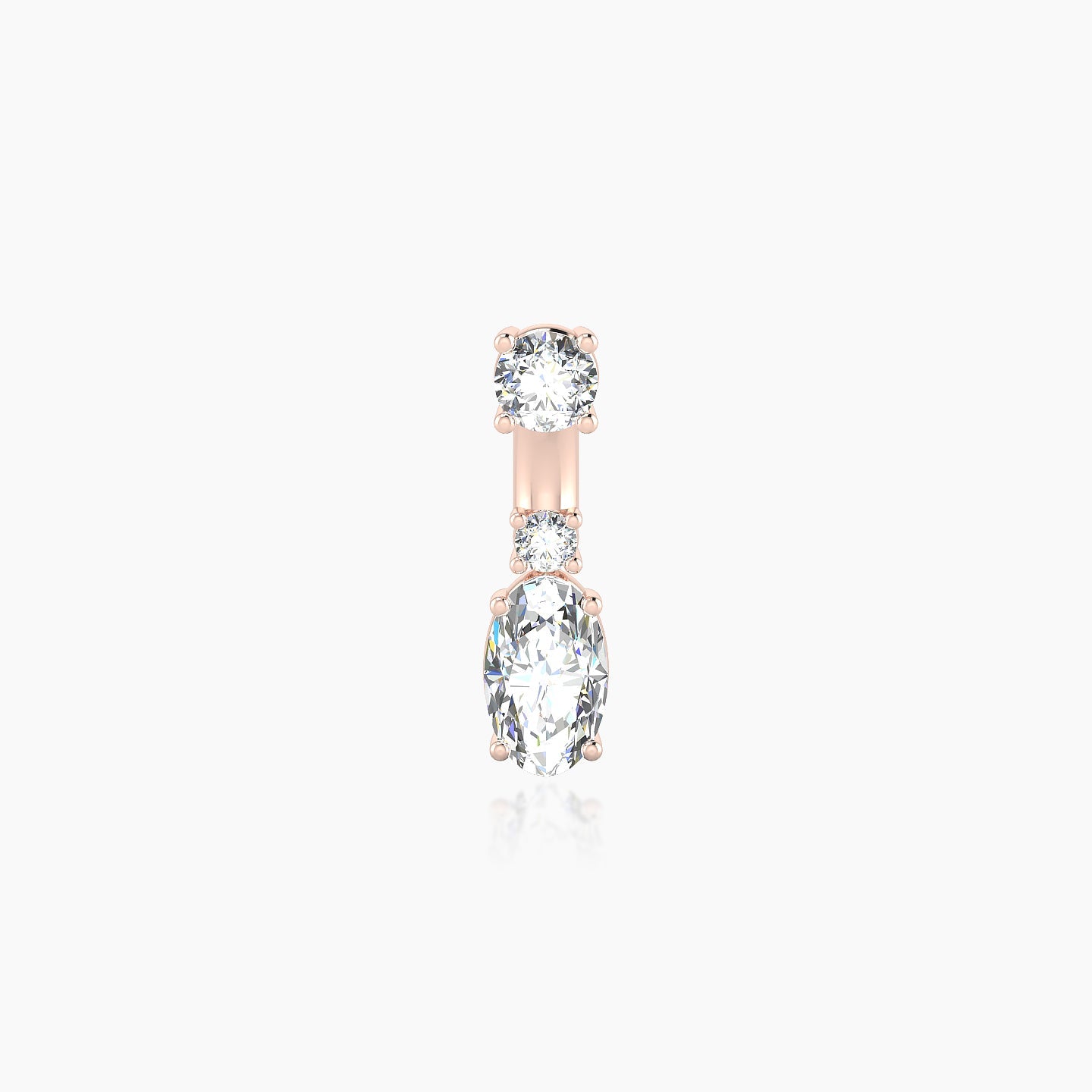 Kali | 18k Rose Gold 6 mm 6.5 mm Diamond Navel Piercing