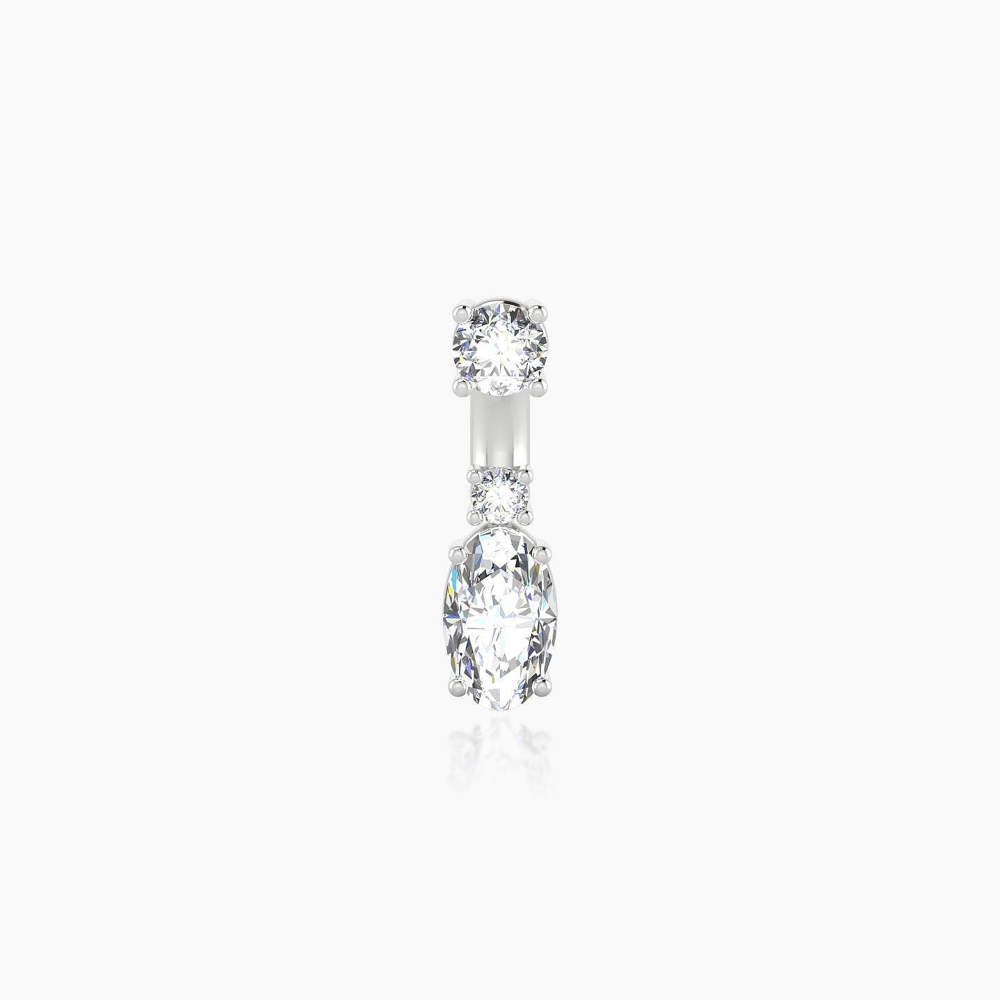 Kali | 18k White Gold 6 mm 6.5 mm Diamond Navel Piercing