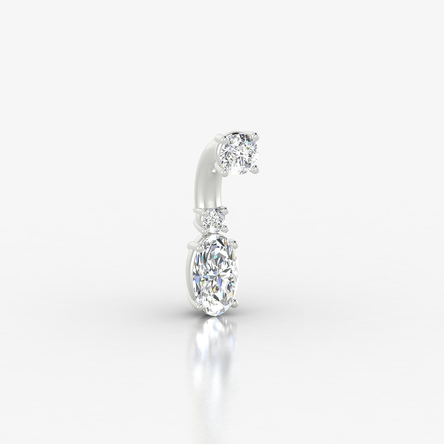 Kali | 18k White Gold 6 mm 6.5 mm Diamond Navel Piercing