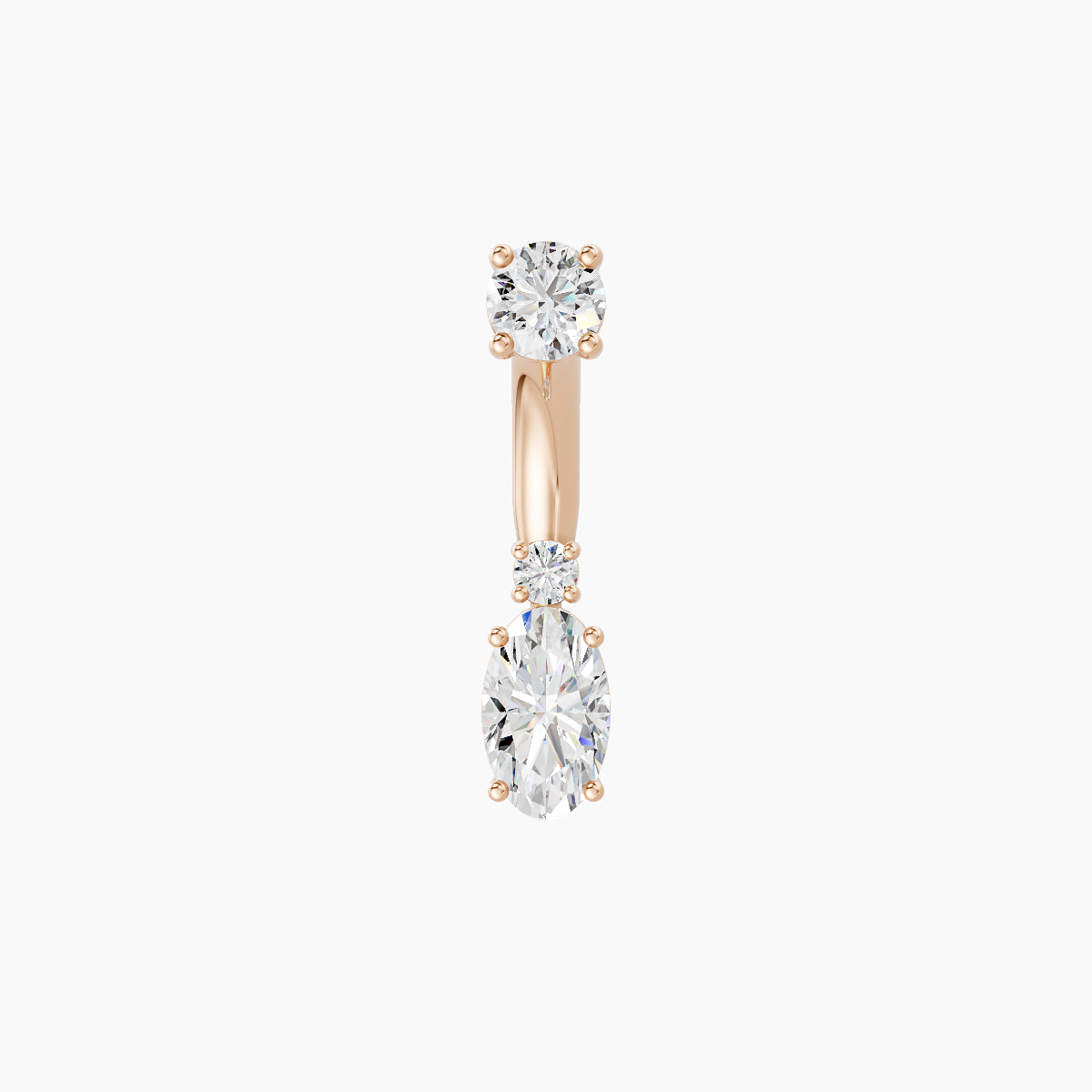 Kali | 18k Rose Gold 6.5 mm 8 mm Diamond Navel Piercing