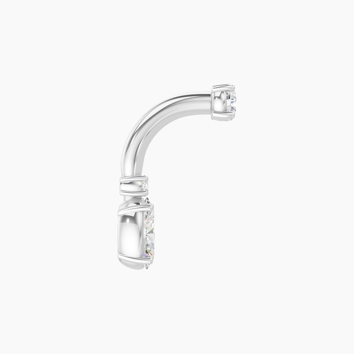 Kali | 18k White Gold 6.5 mm 8 mm Diamond Navel Piercing