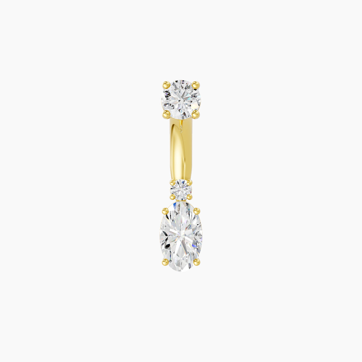 Kali | 18k Yellow Gold 6.5 mm 8 mm Diamond Navel Piercing
