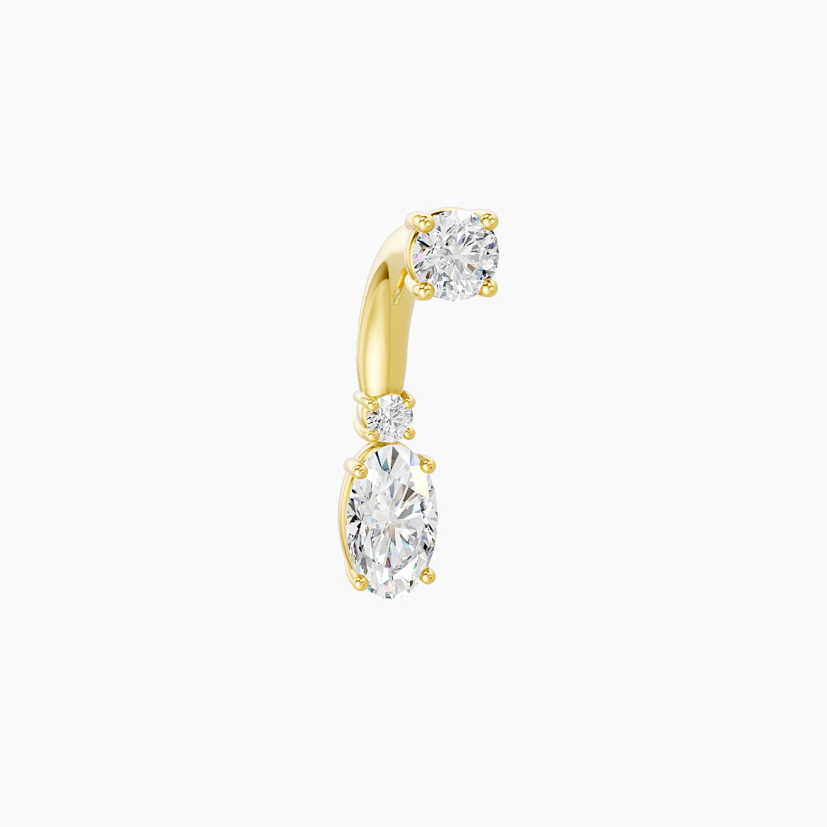 Kali | 18k Yellow Gold 6.5 mm 8 mm Diamond Navel Piercing