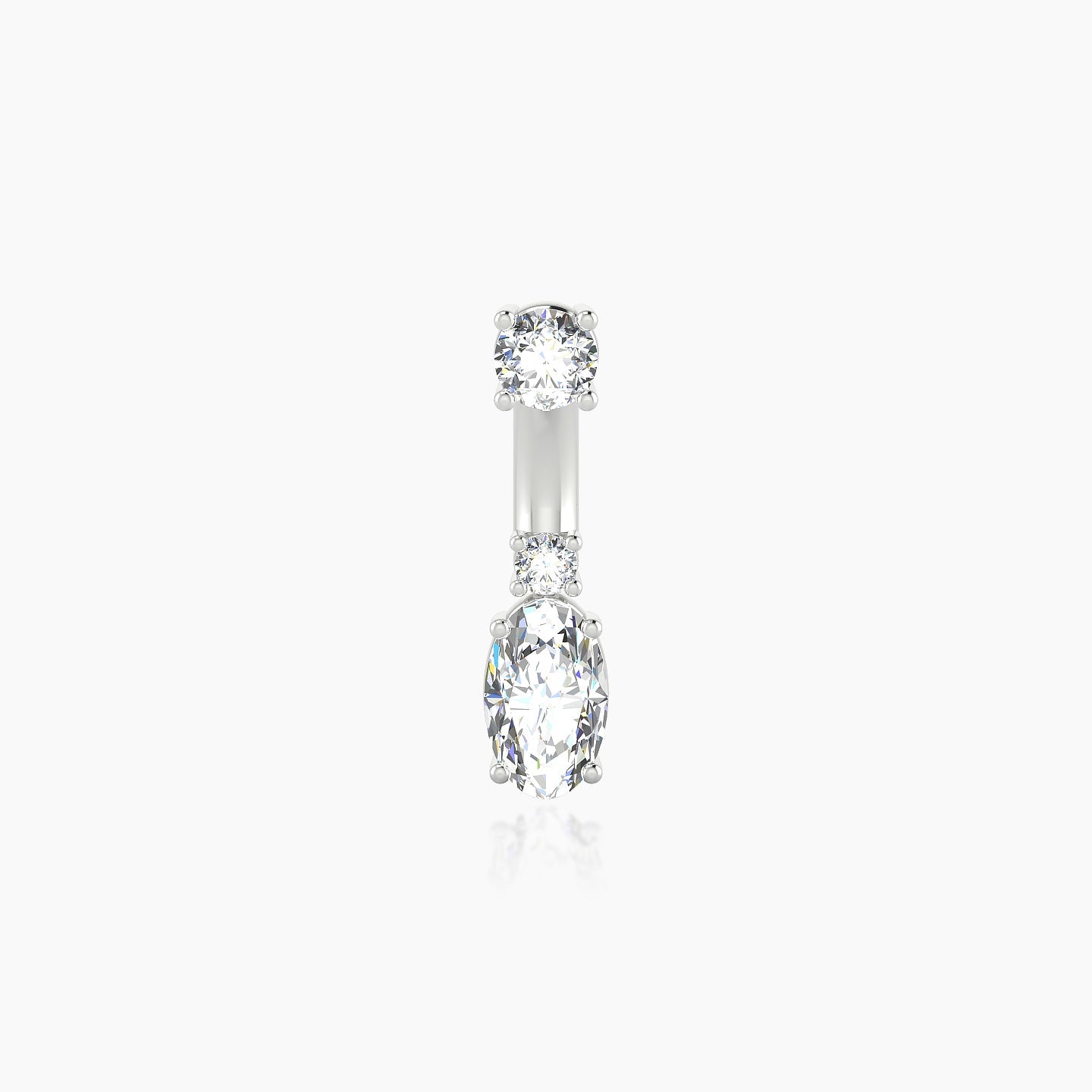 Kali | 18k White Gold 8 mm 6.5 mm Diamond Navel Piercing
