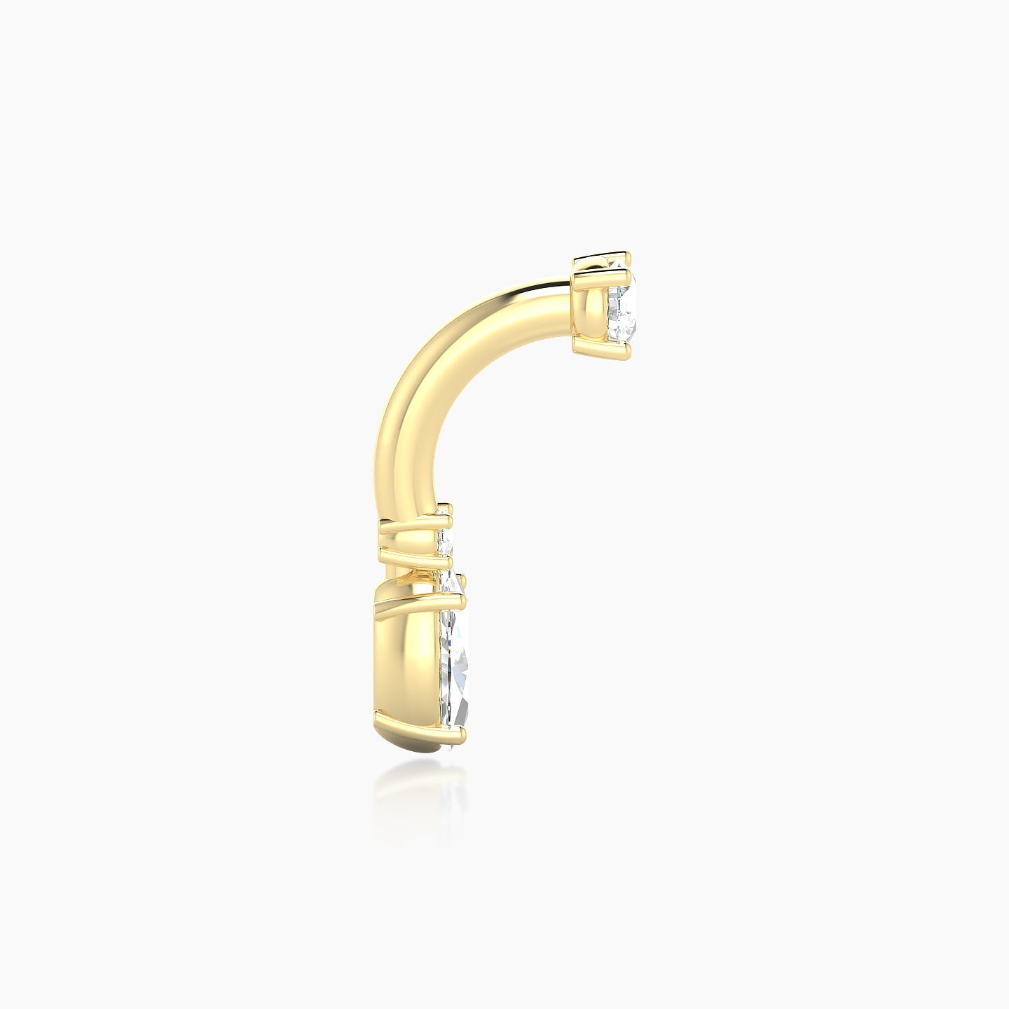 Kali | 18k Yellow Gold 8 mm 6.5 mm Diamond Navel Piercing