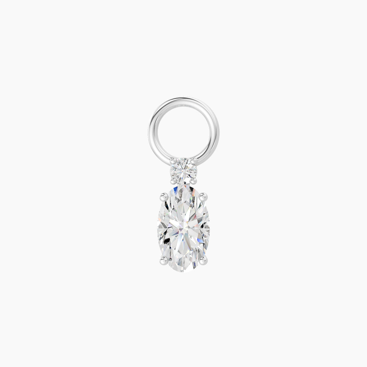 Kali | 18k White Gold 6.5 mm Diamond Charm