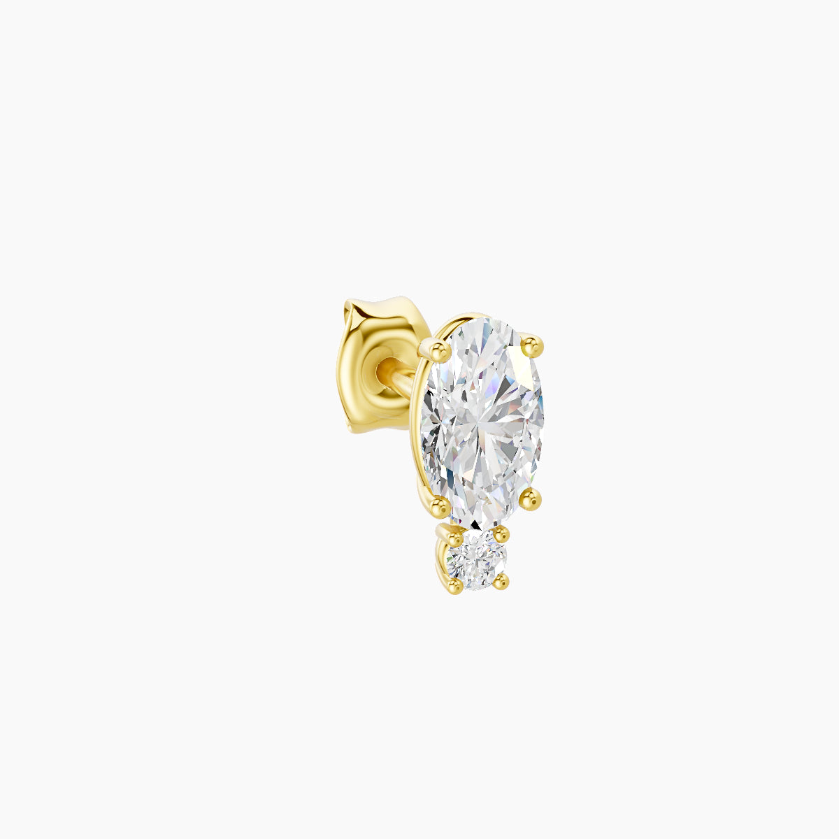 Kali | 18k Yellow Gold 6.5 mm Diamond Earring