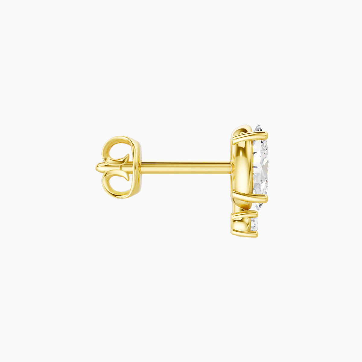Kali | 18k Yellow Gold 6.5 mm Diamond Earring