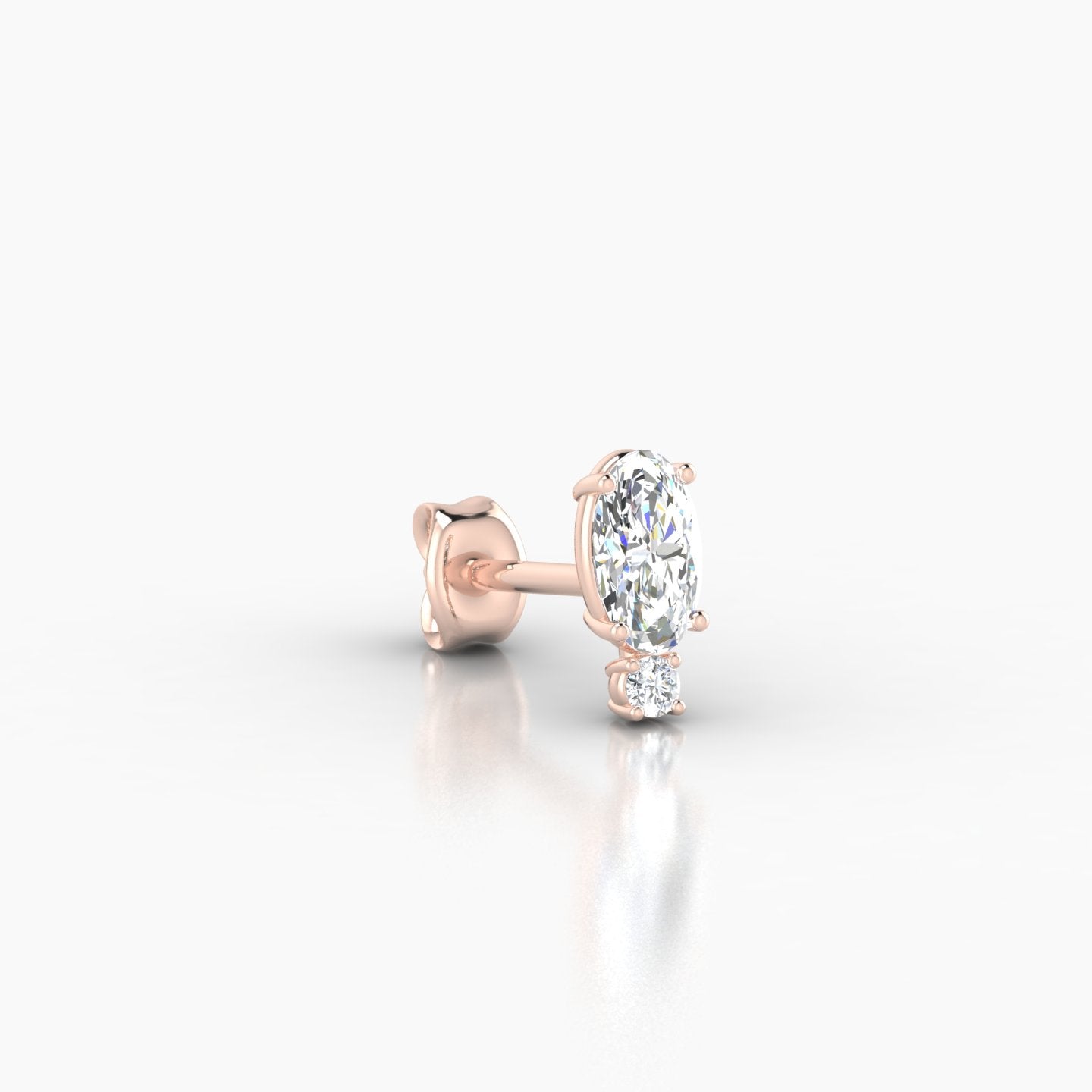 Kali | 18k Rose Gold 6.5 mm Diamond Earring