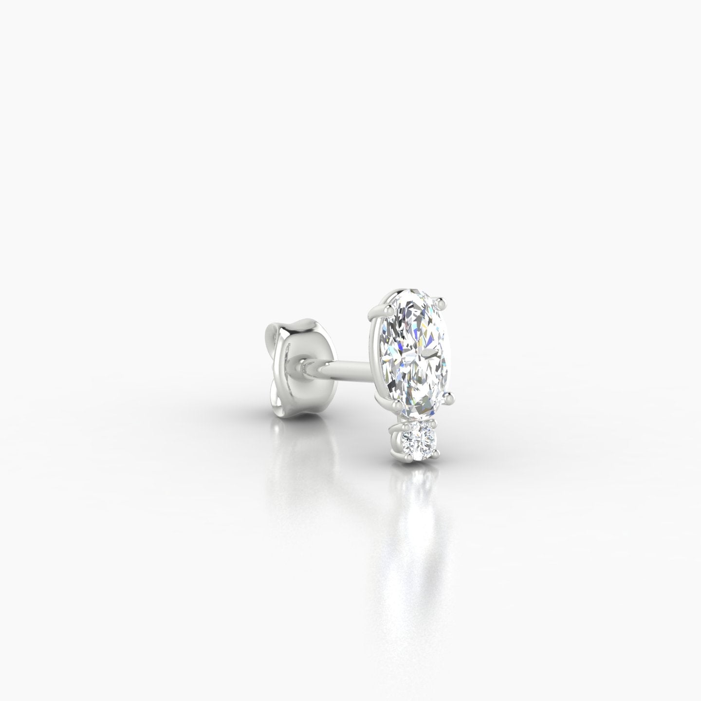 Kali | 18k White Gold 6.5 mm Diamond Earring