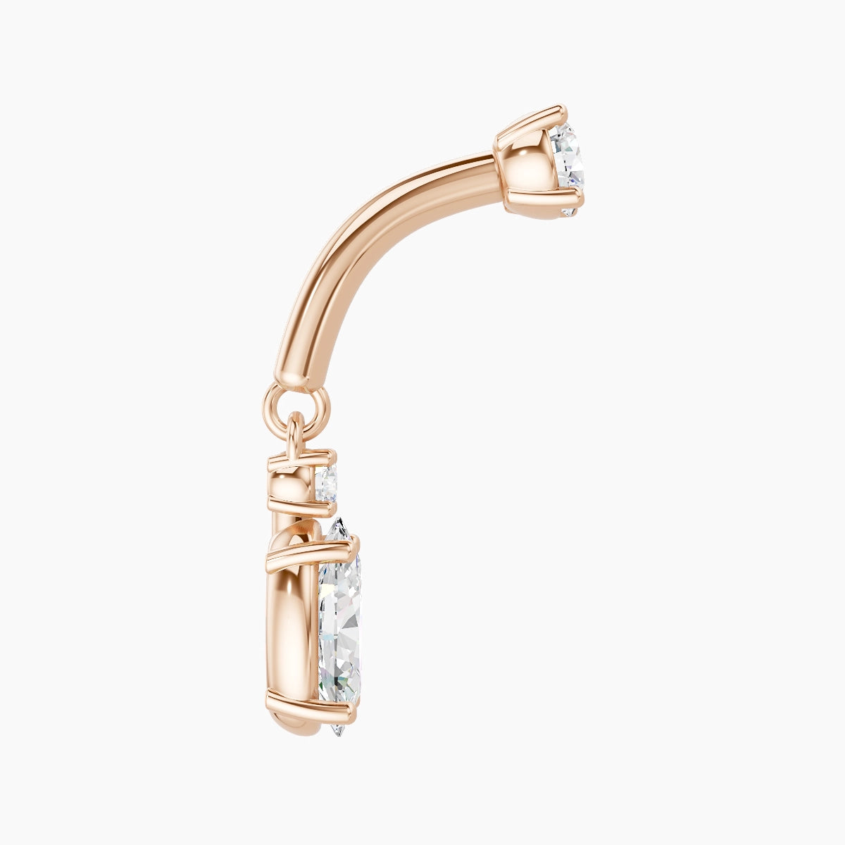 Kali | 18k Rose Gold 6 mm Diamond Rook Piercing