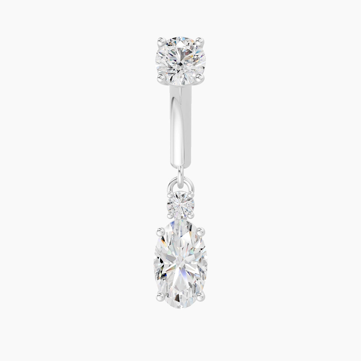 Kali | 18k White Gold 6 mm Diamond Rook Piercing