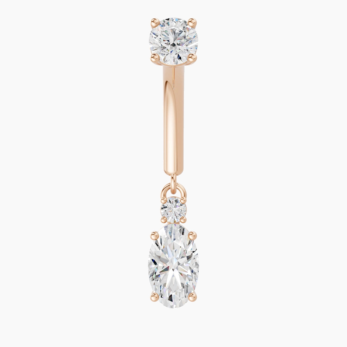 Kali | 18k Rose Gold 8 mm Diamond Rook Piercing