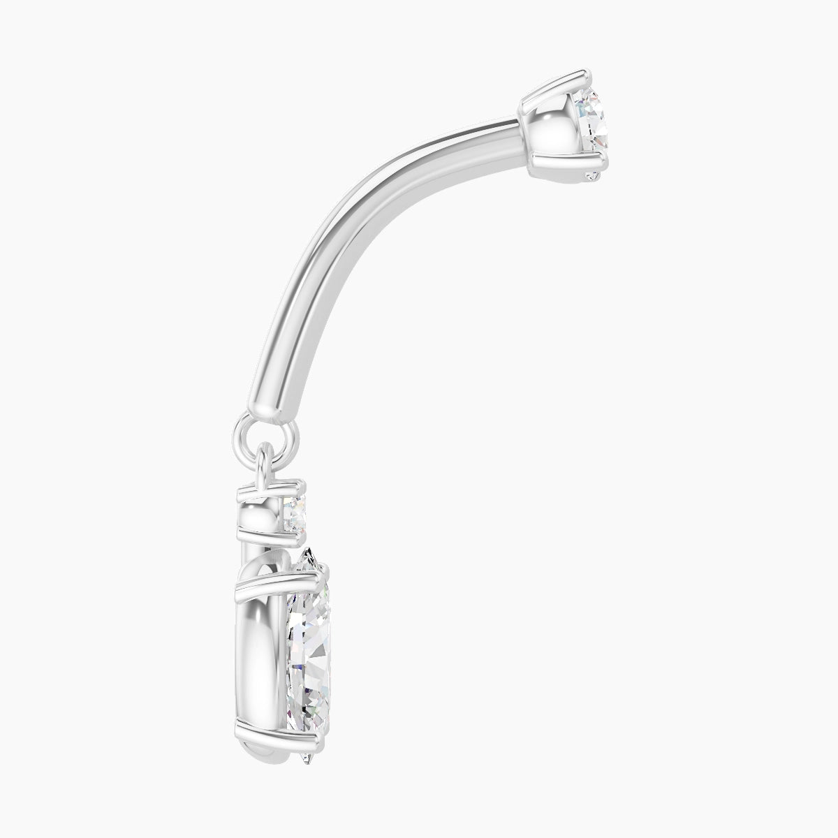 Kali | 18k White Gold 8 mm Diamond Rook Piercing