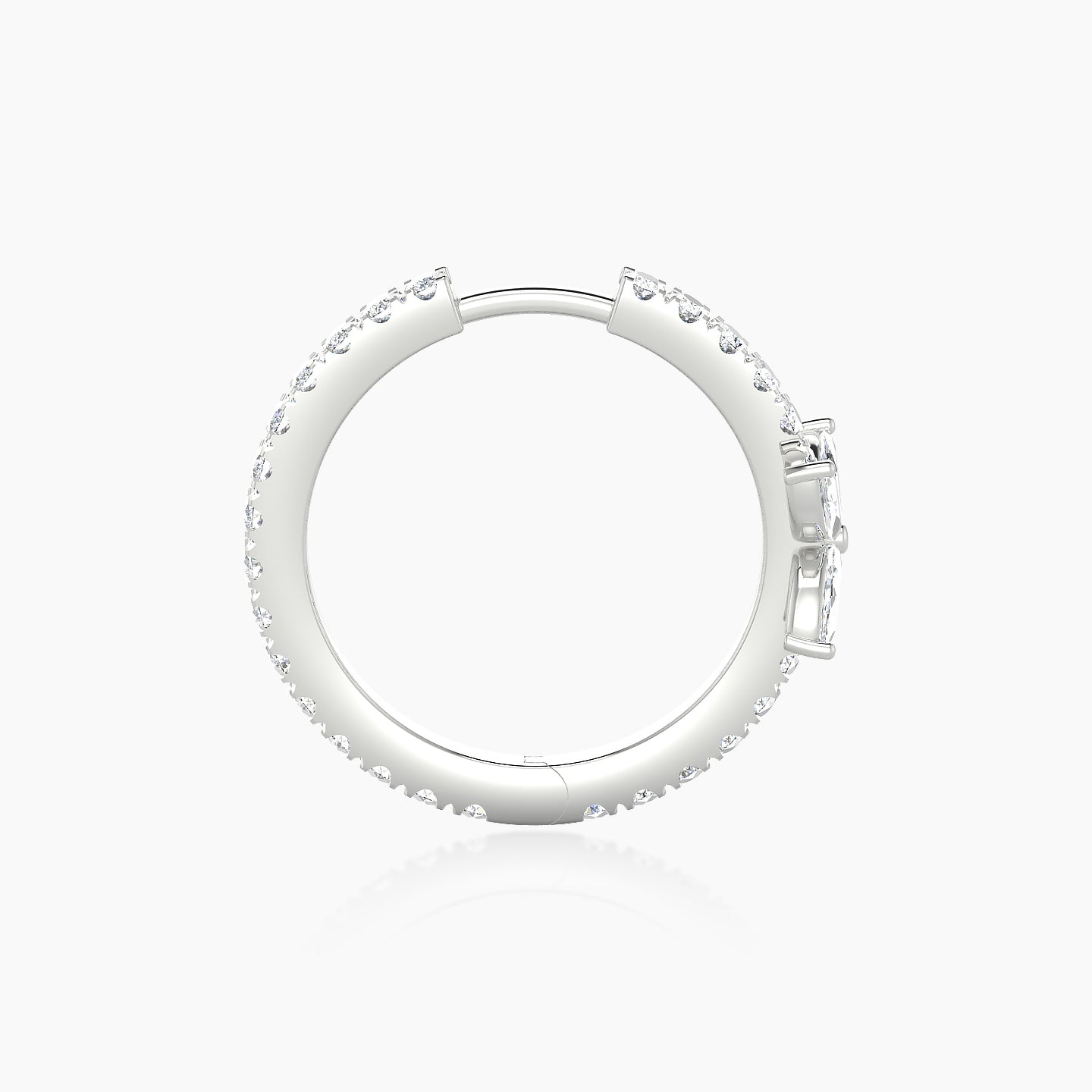 Kane | 18k White Gold 11 mm Flower Diamond Hoop Piercing