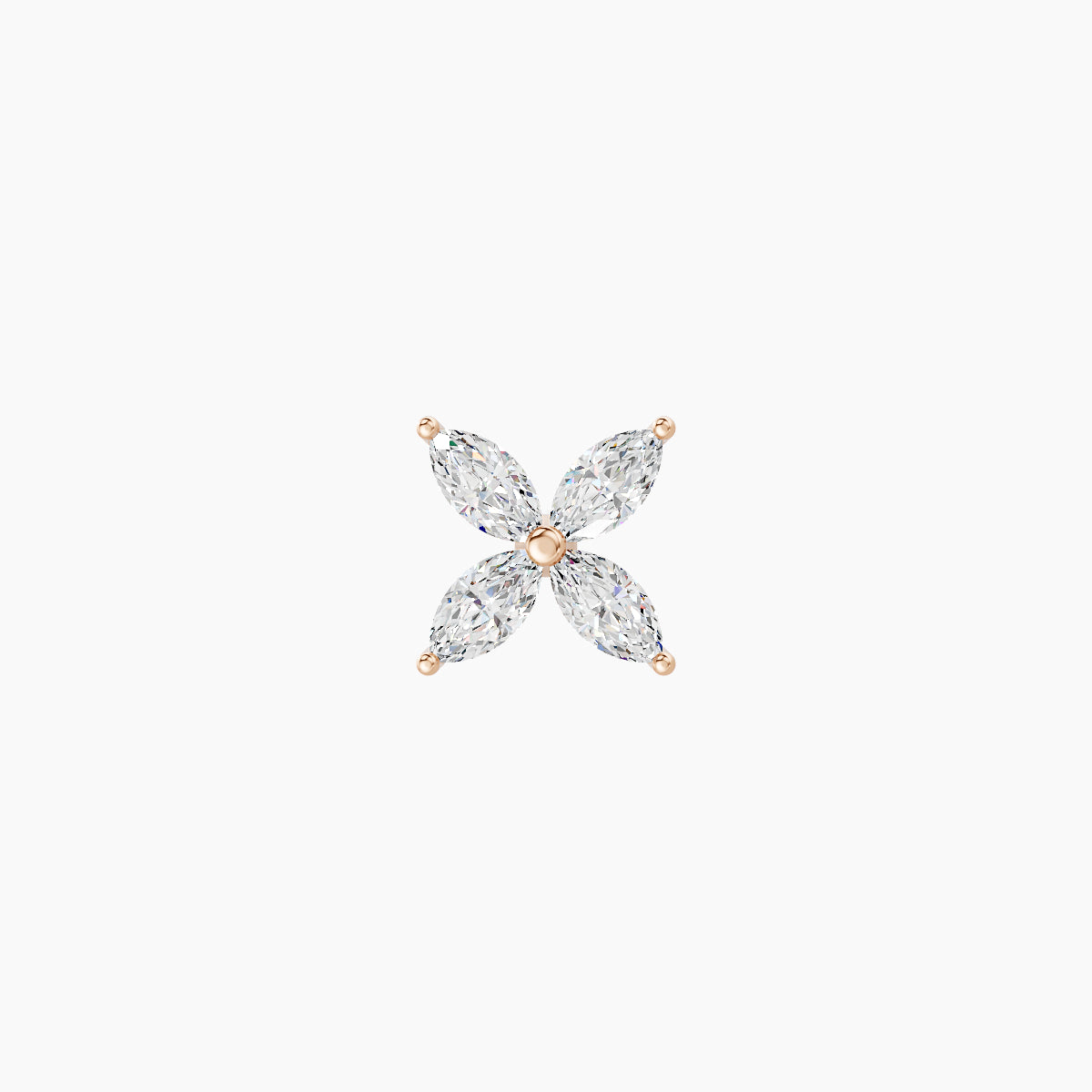 Kane | 18k Rose Gold 5 mm 5 mm Flower Diamond Piercing