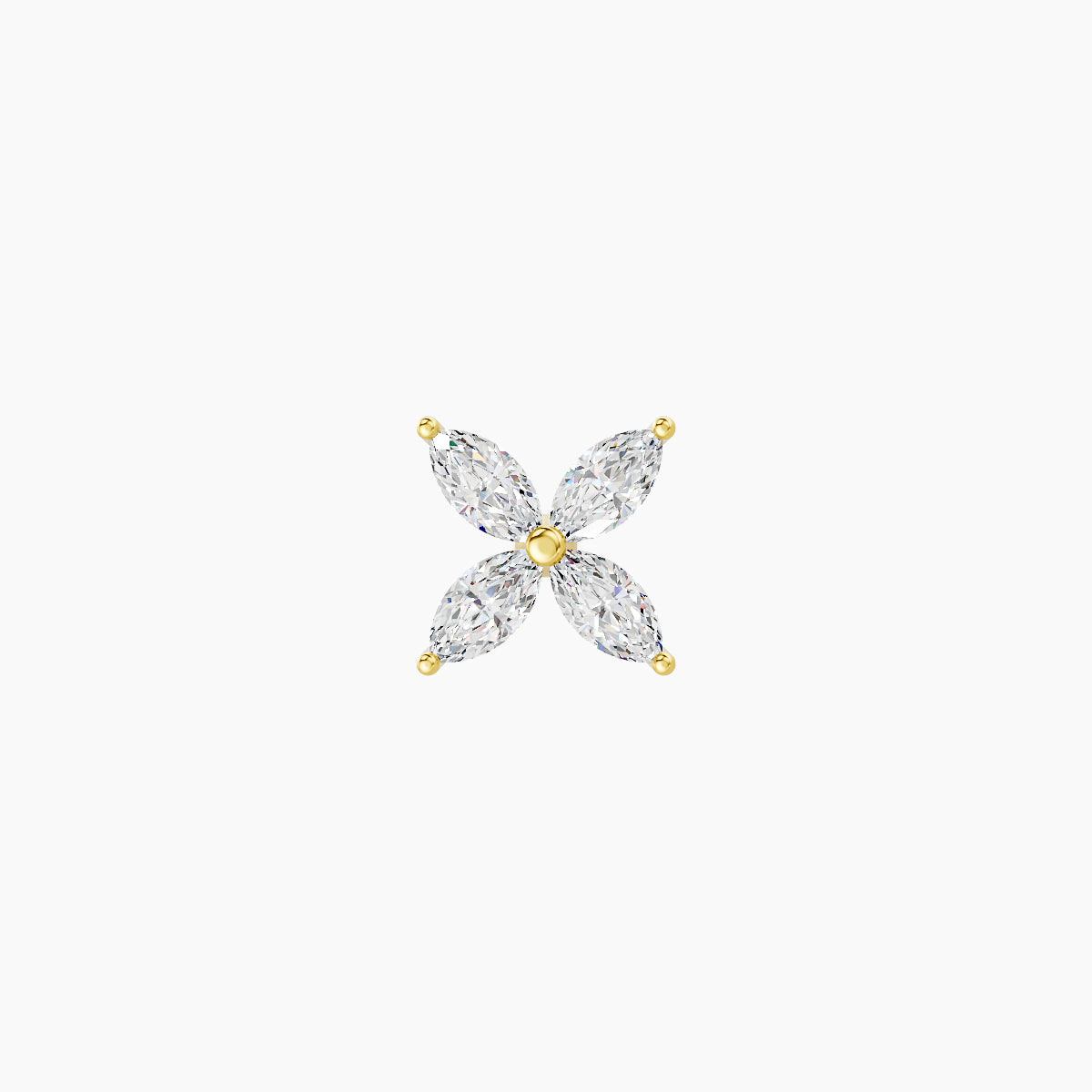 Kane | 18k Yellow Gold 5 mm 6.5 mm Flower Diamond Piercing