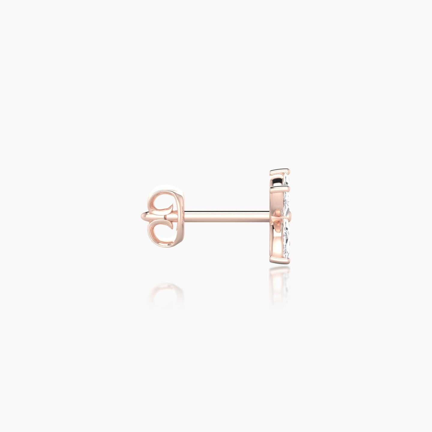Kane | 18k Rose Gold 5 mm Flower Diamond Earring
