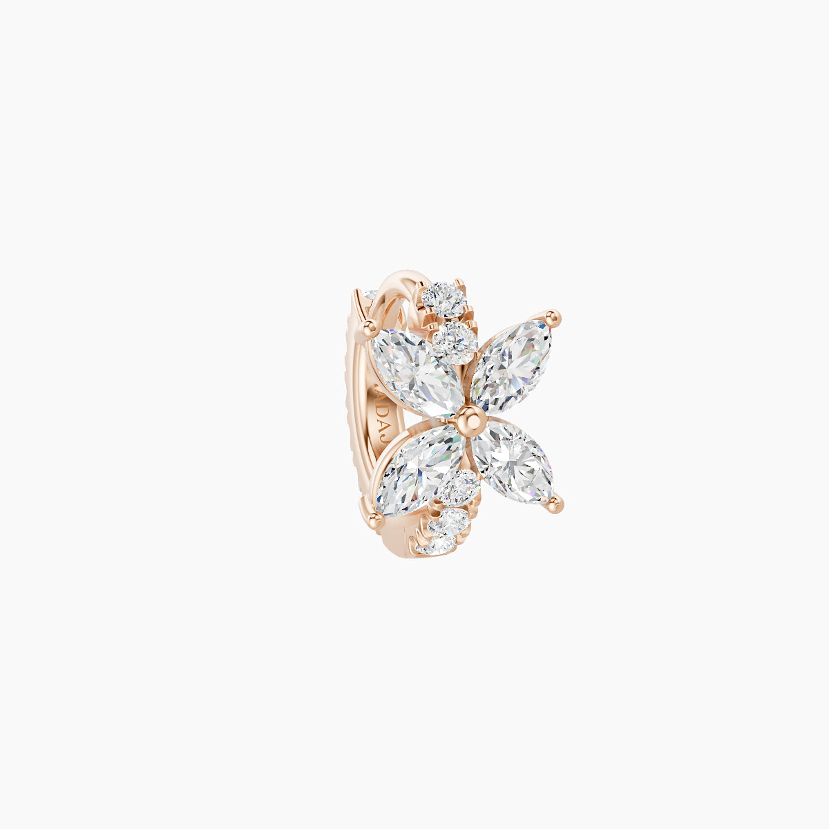 Kane | 18k Rose Gold 5 mm Flower Diamond Hoop Piercing