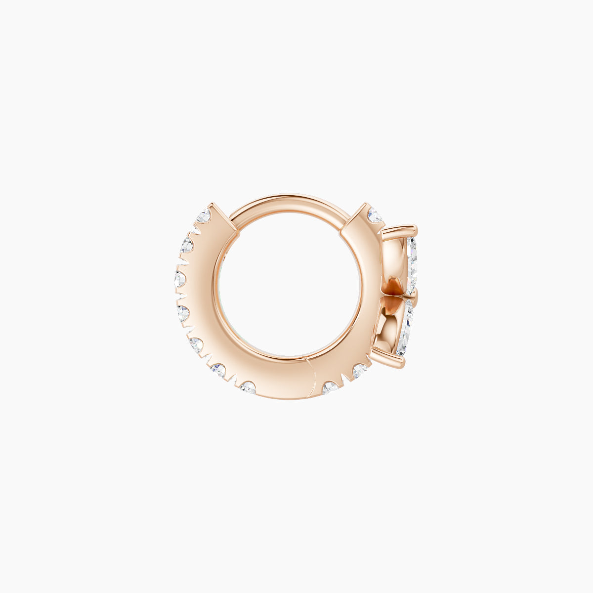 Kane | 18k Rose Gold 5 mm Flower Diamond Hoop Piercing