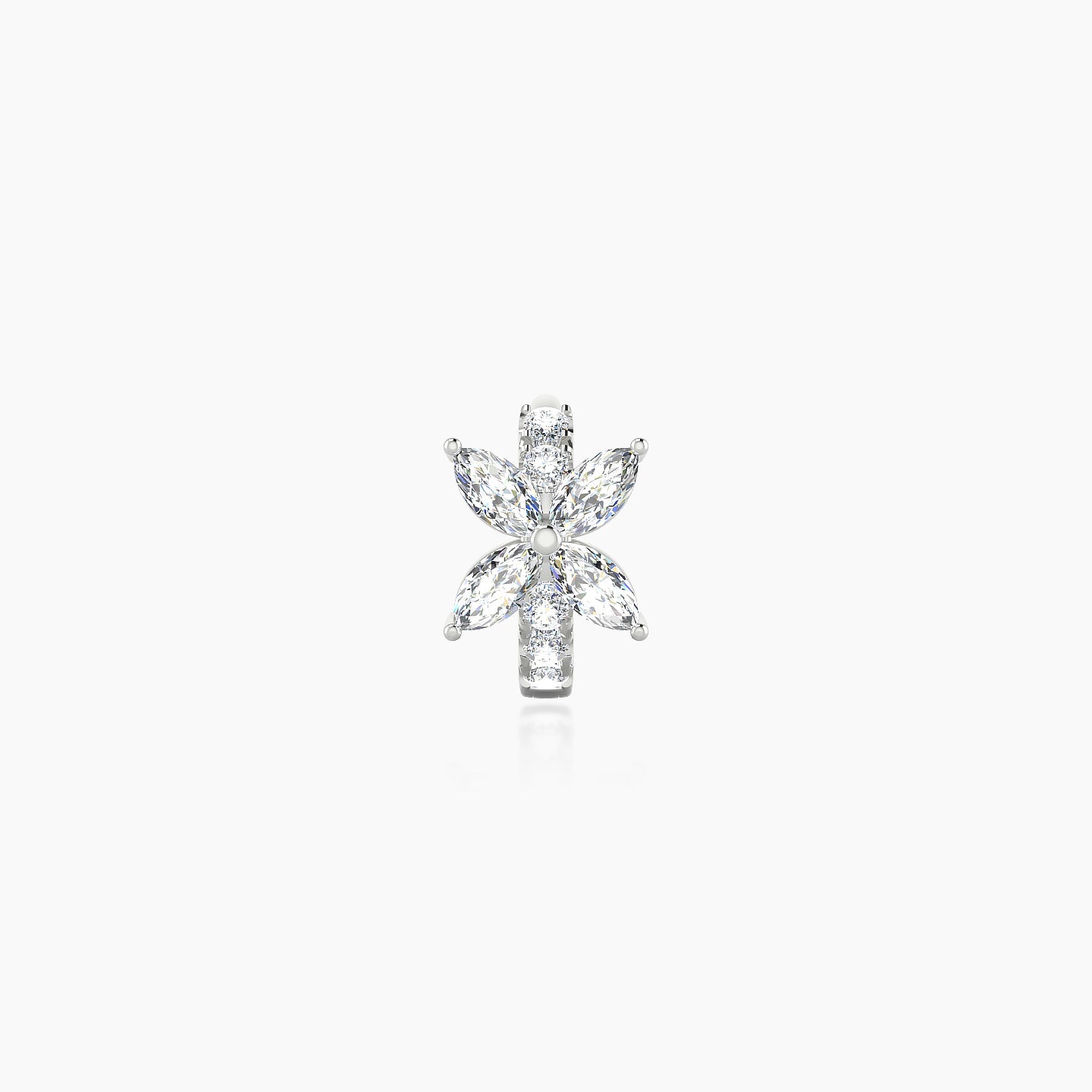 Kane | 18k White Gold 5 mm Flower Diamond Hoop Piercing