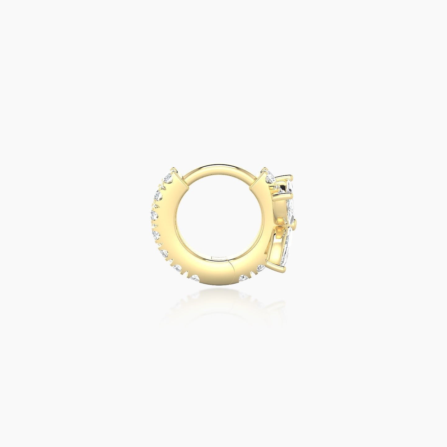 Kane | 18k Yellow Gold 5 mm Flower Diamond Hoop Piercing
