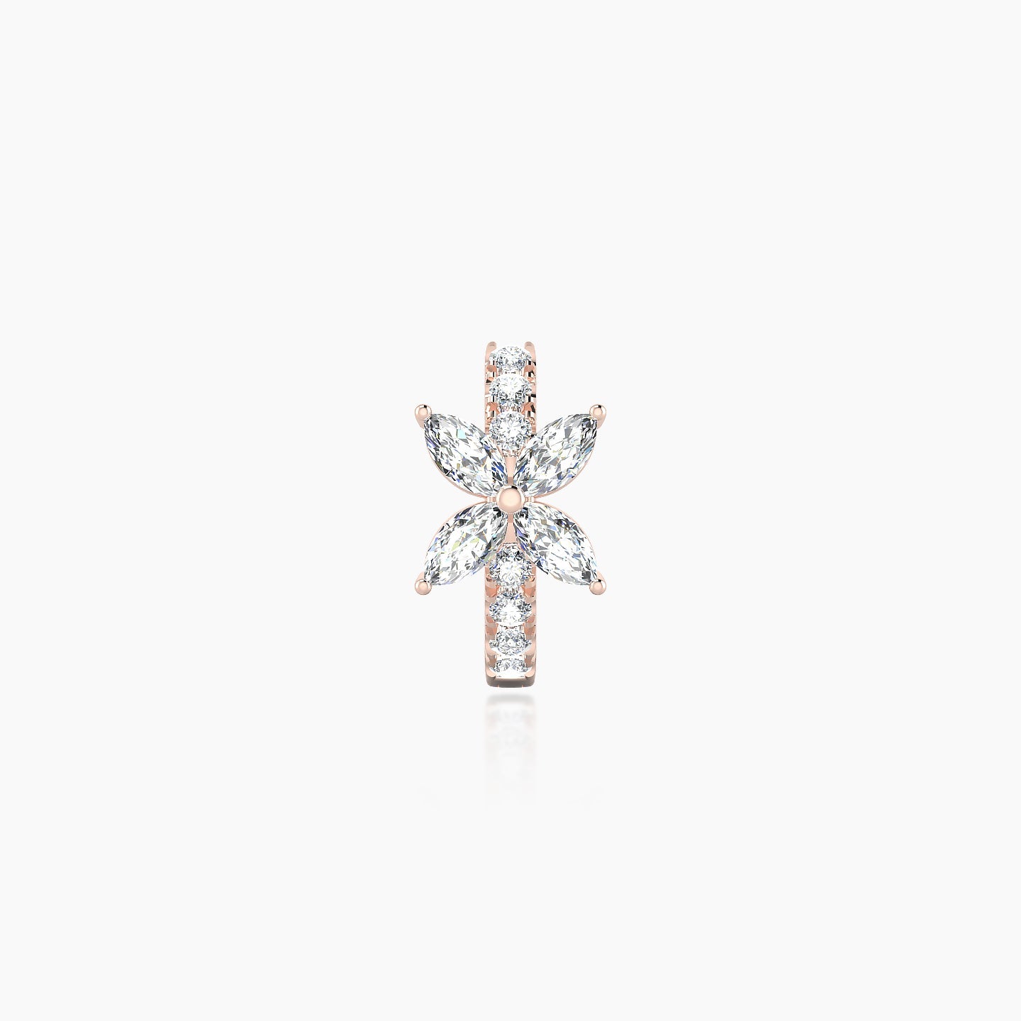 Kane | 18k Rose Gold 6.5 mm Flower Diamond Hoop Piercing