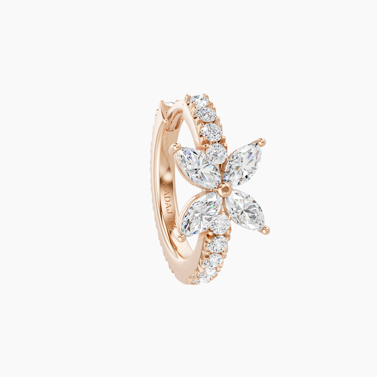 Kane | 18k Rose Gold 8 mm Flower Diamond Hoop Piercing