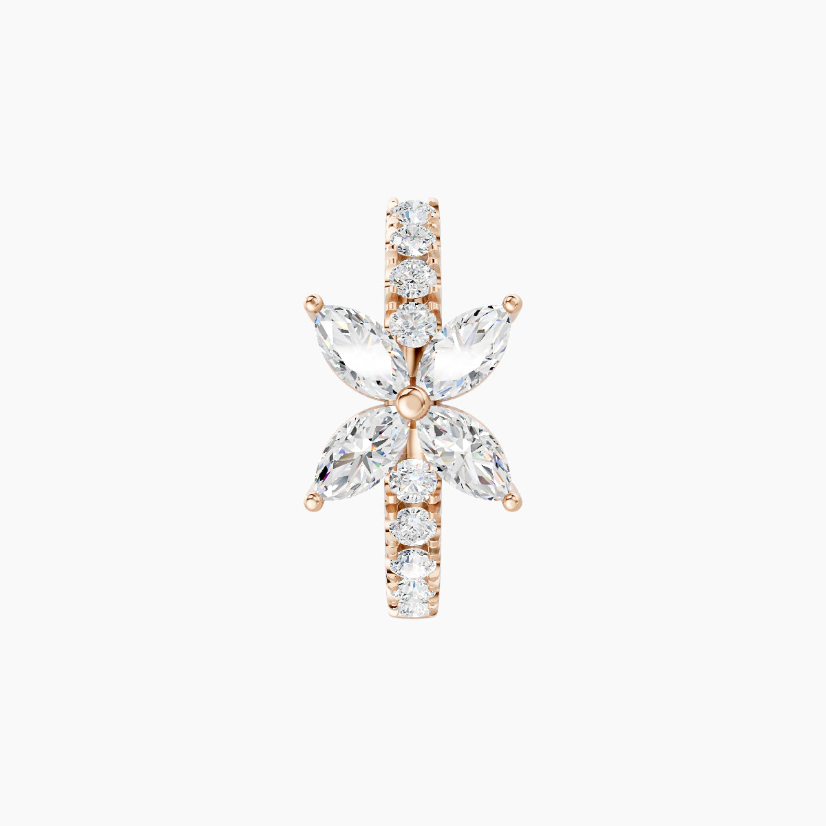 Kane | 18k Rose Gold 8 mm Flower Diamond Hoop Piercing