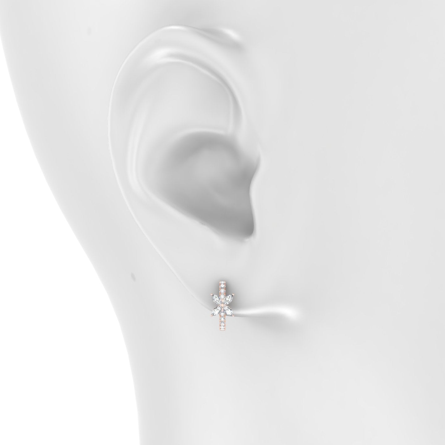 Kane | 18k Rose Gold 8 mm Flower Diamond Hoop Piercing