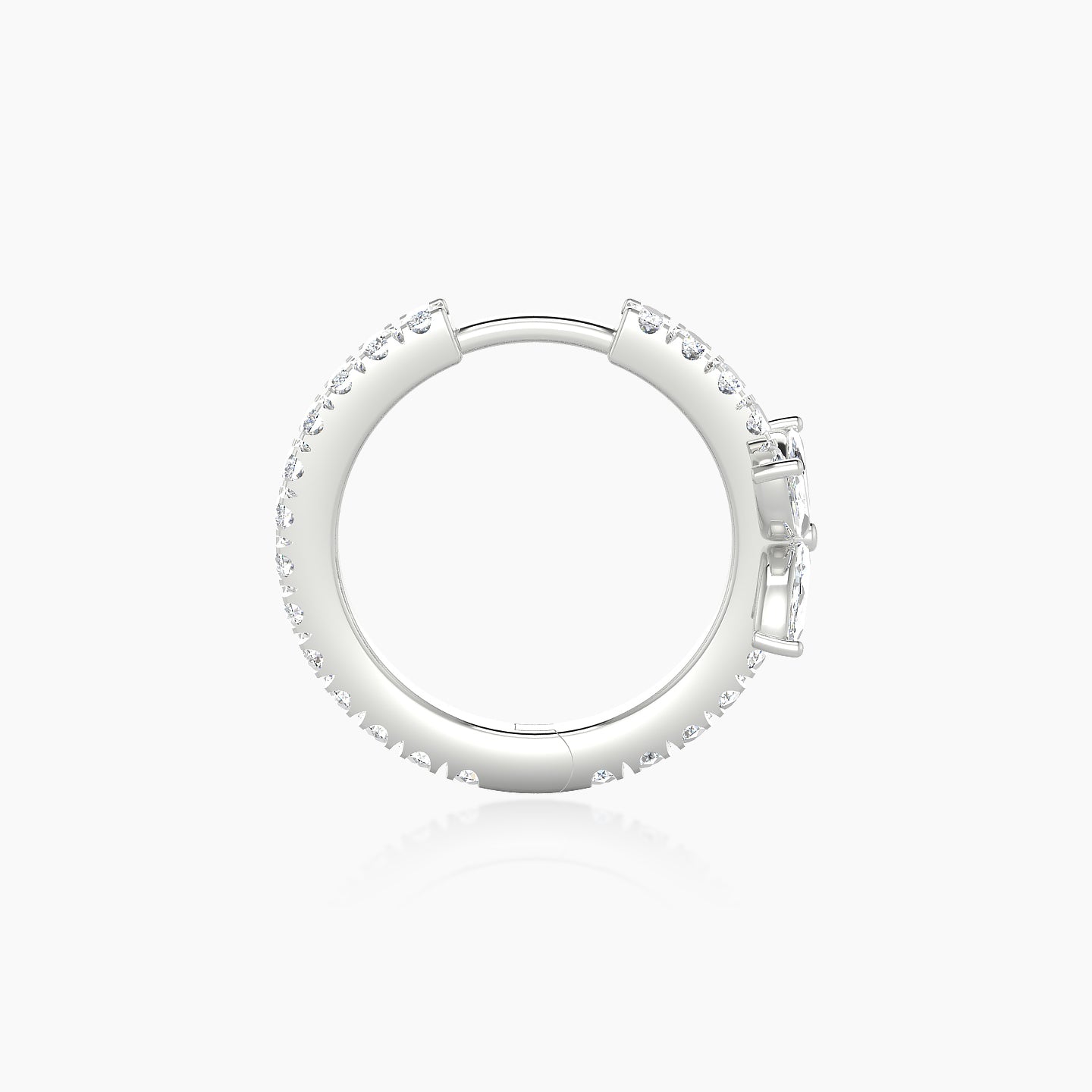Kane | 18k White Gold 9.5 mm Flower Diamond Hoop Piercing