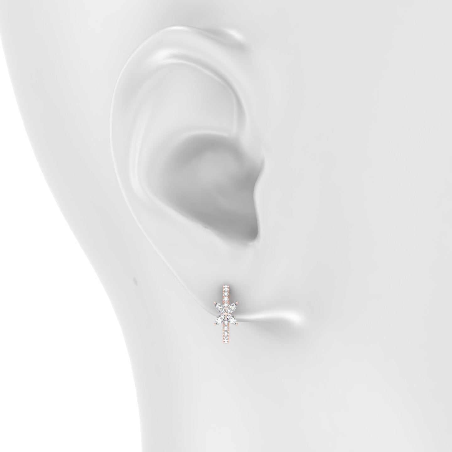 Kane | 18k Rose Gold 9.5 mm Flower Diamond Hoop Piercing
