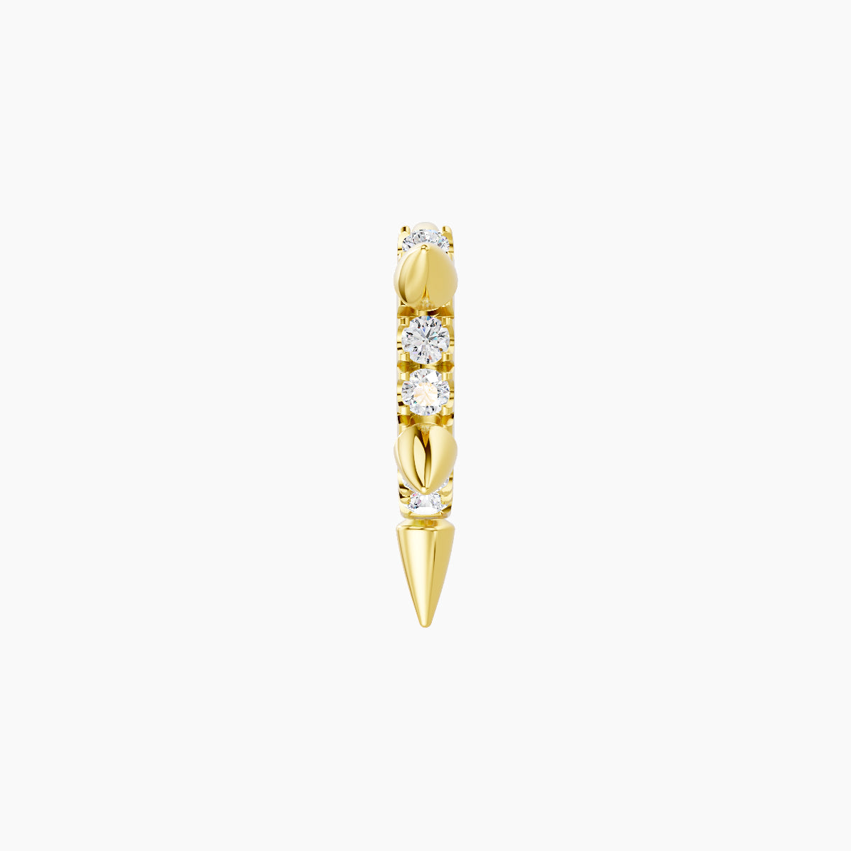 Kuan | 18k Yellow Gold 5 mm Spike Diamond Hoop Piercing