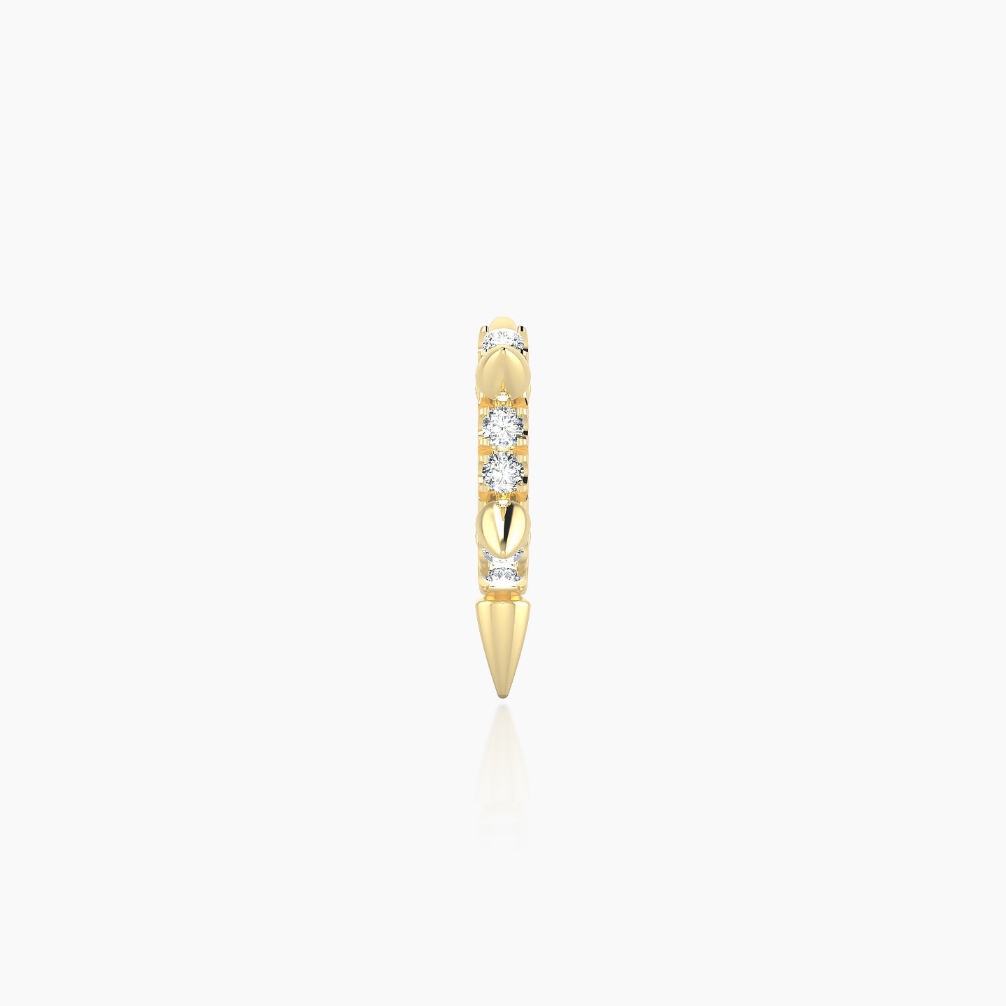 Kuan | 18k Yellow Gold 5 mm Spike Diamond Hoop Piercing