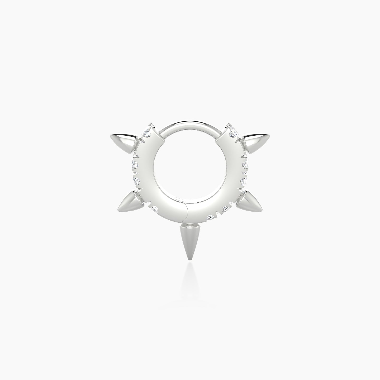 Kuan | 18k White Gold 5 mm Spike Diamond Hoop Piercing