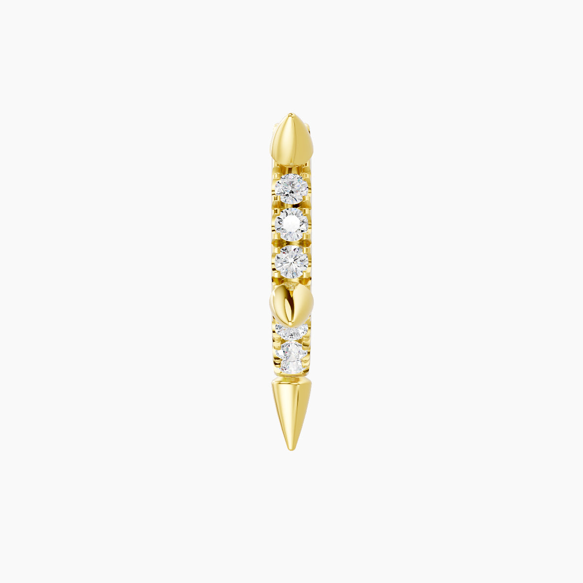 Kuan | 18k Yellow Gold 6.5 mm Spike Diamond Hoop Piercing