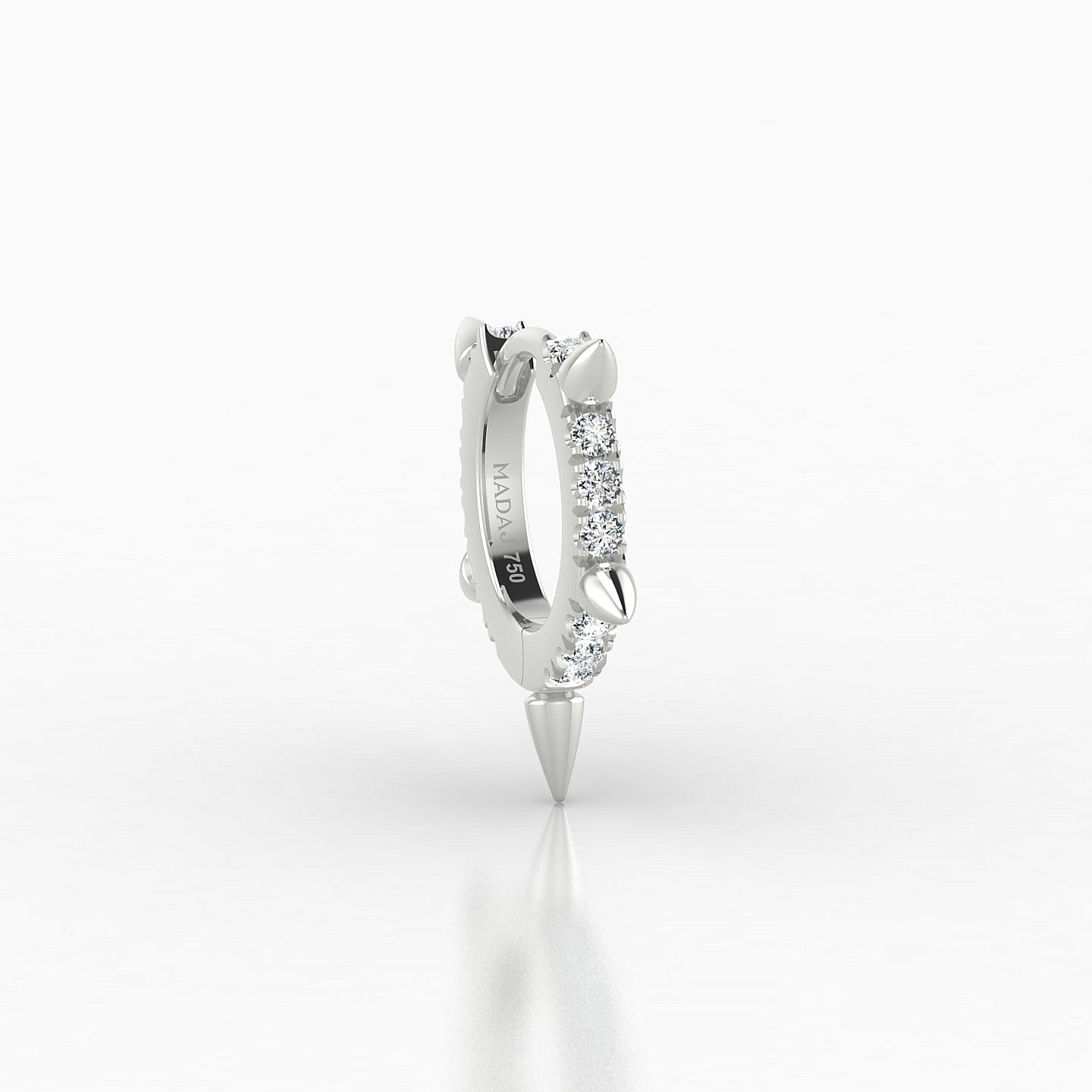 Kuan | 18k White Gold 6.5 mm Spike Diamond Hoop Piercing