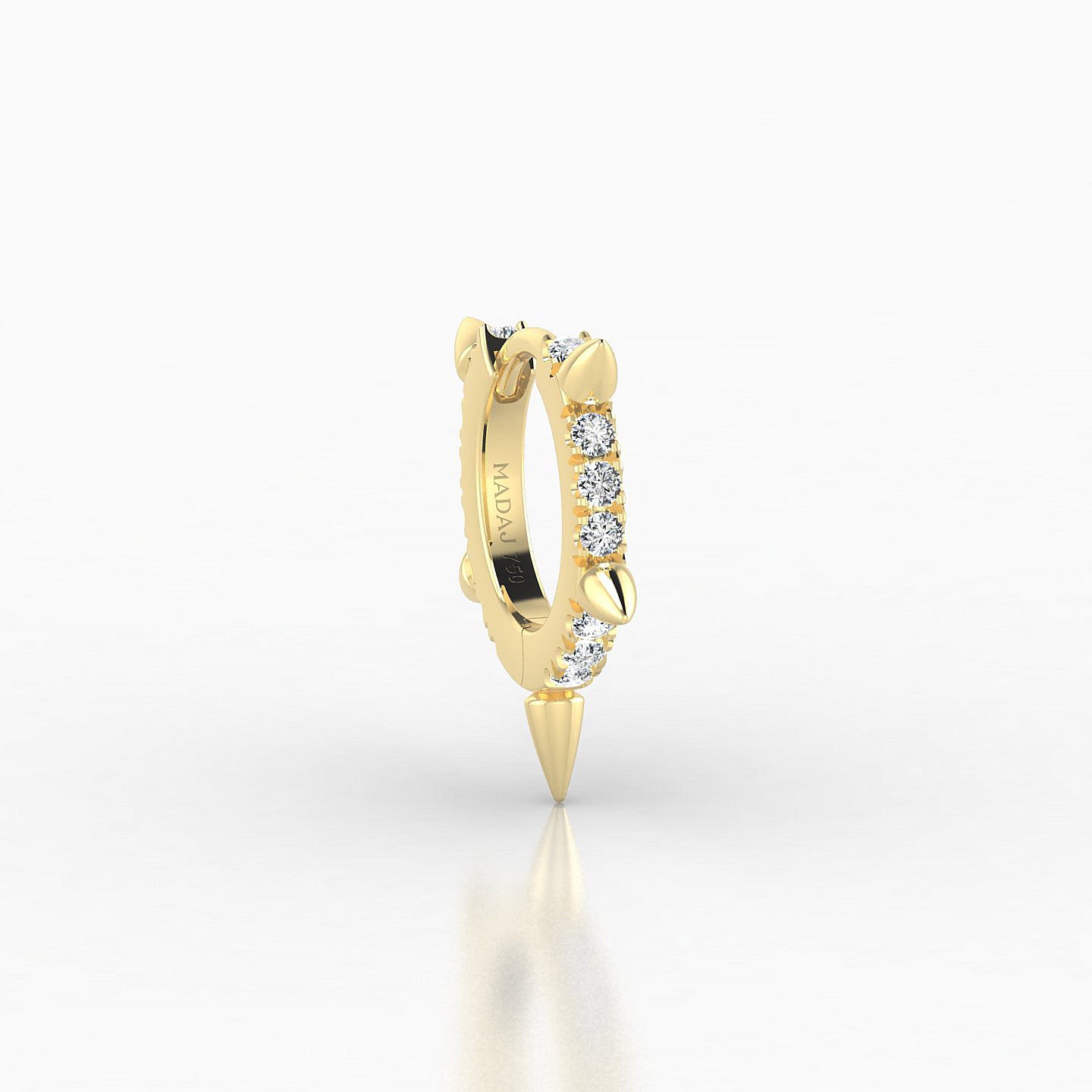 Kuan | 18k Yellow Gold 6.5 mm Spike Diamond Hoop Piercing
