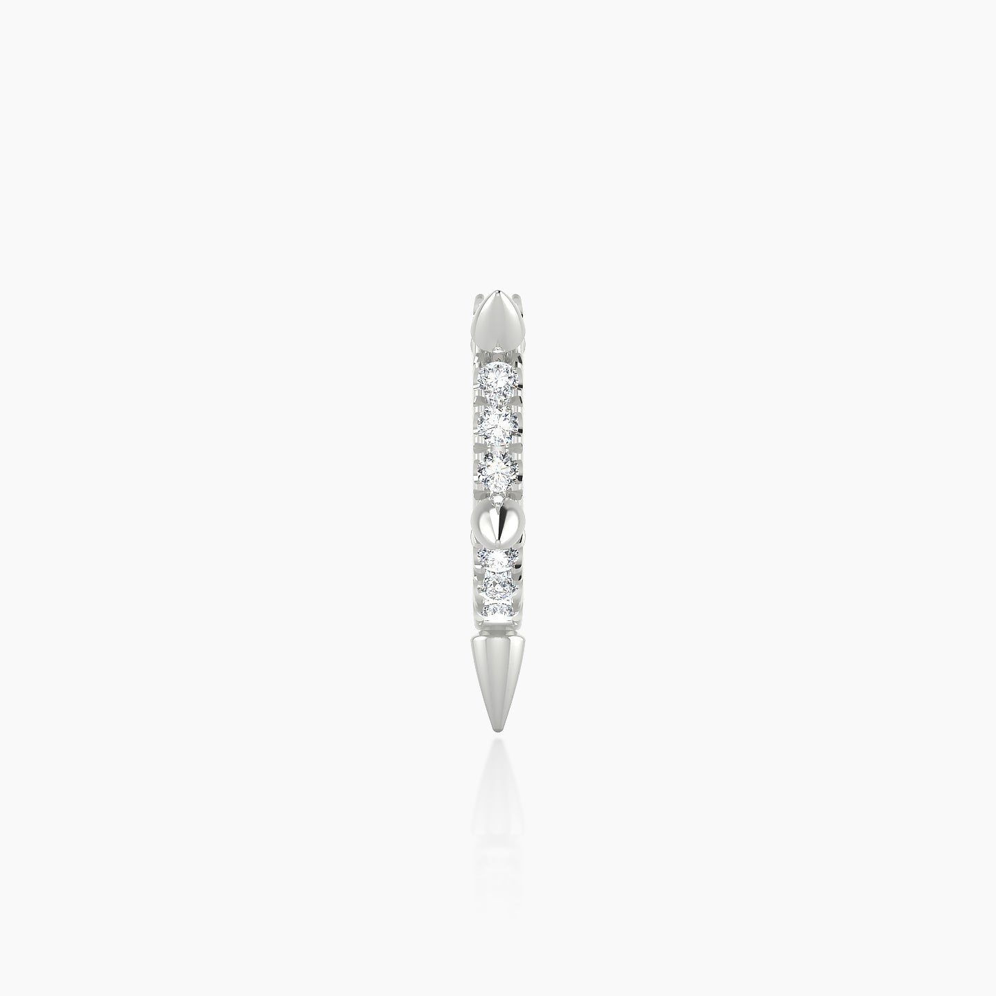 Kuan | 18k White Gold 6.5 mm Spike Diamond Hoop Piercing