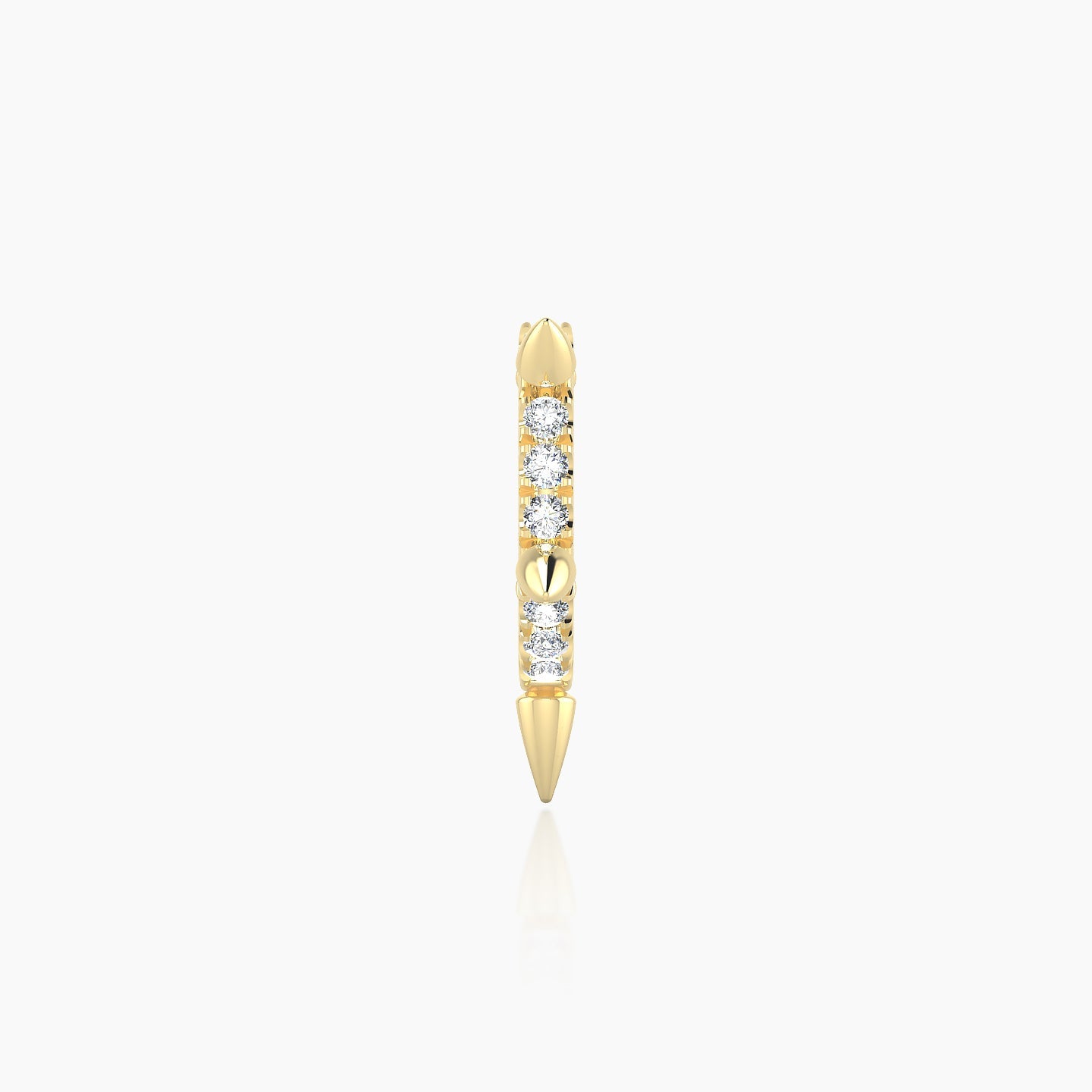 Kuan | 18k Yellow Gold 6.5 mm Spike Diamond Hoop Piercing