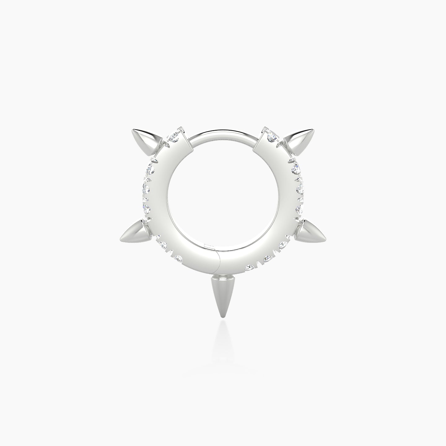 Kuan | 18k White Gold 6.5 mm Spike Diamond Hoop Piercing