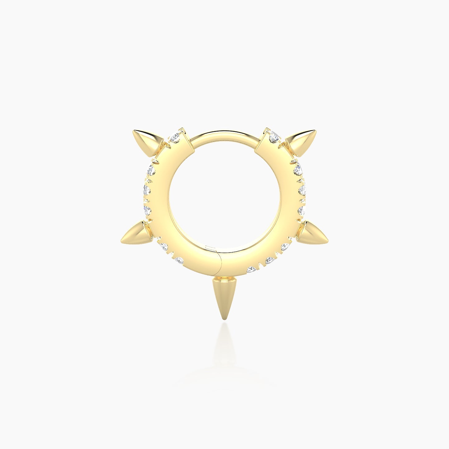 Kuan | 18k Yellow Gold 6.5 mm Spike Diamond Hoop Piercing