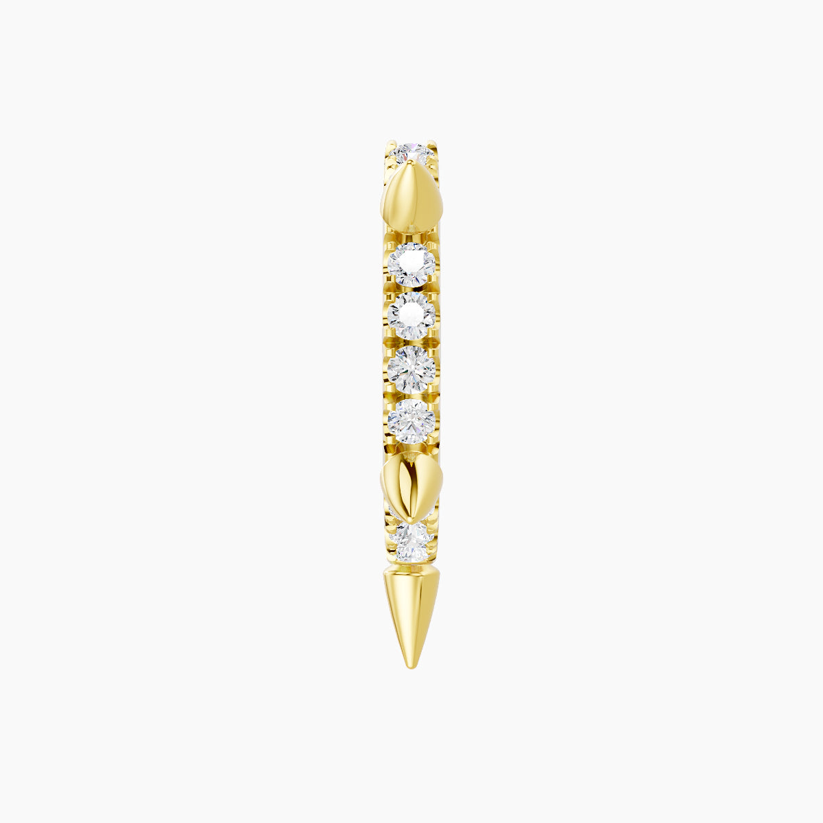 Kuan | 18k Yellow Gold 8 mm Spike Diamond Hoop Piercing