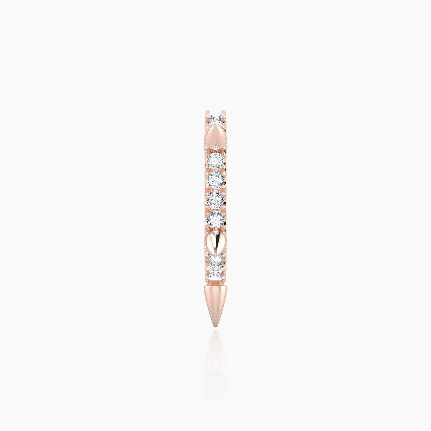 Kuan | 18k Rose Gold 8 mm Spike Diamond Hoop Piercing