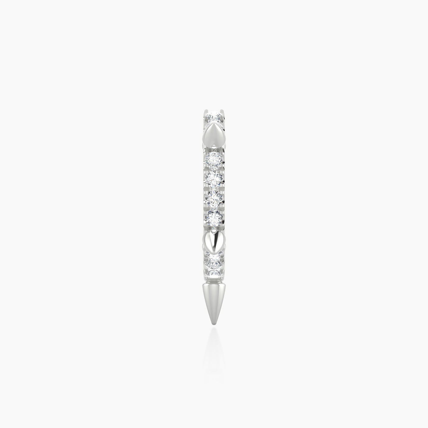 Kuan | 18k White Gold 8 mm Spike Diamond Hoop Piercing