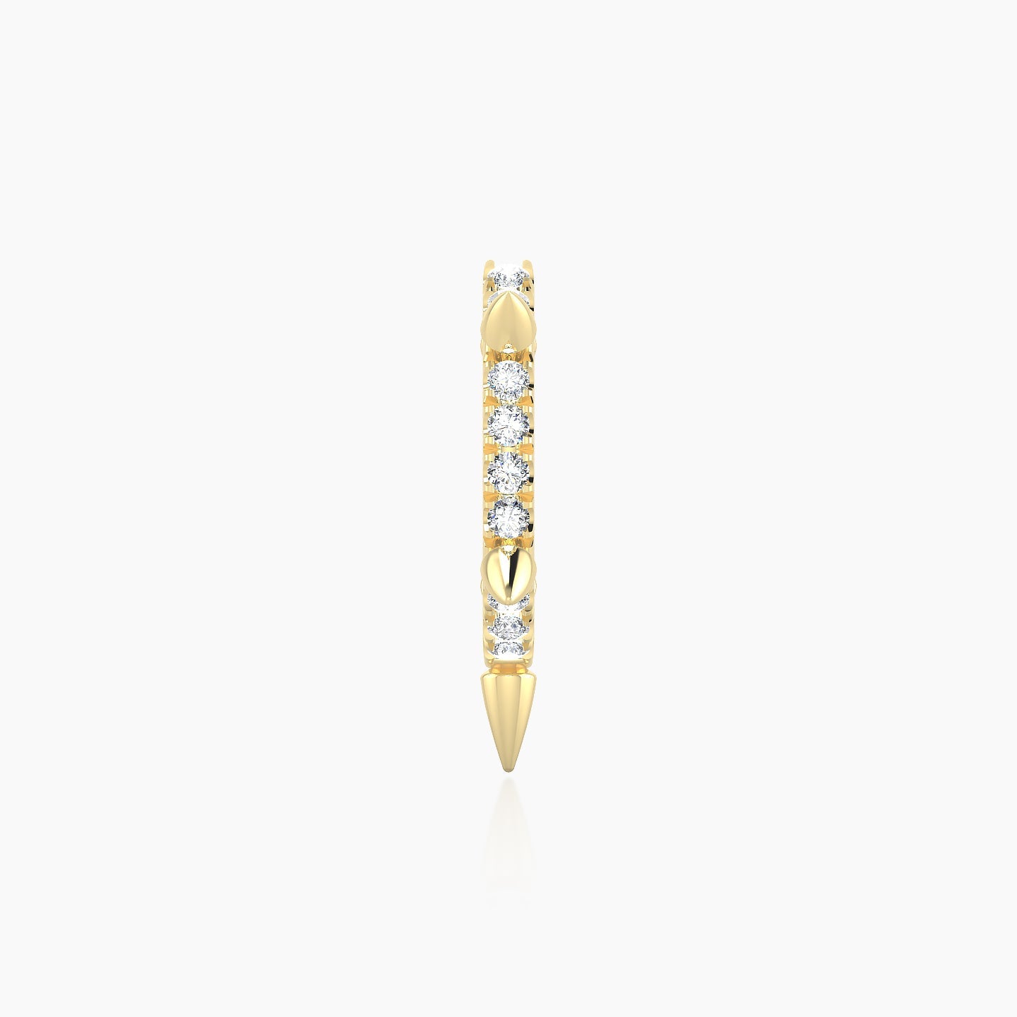 Kuan | 18k Yellow Gold 8 mm Spike Diamond Hoop Piercing