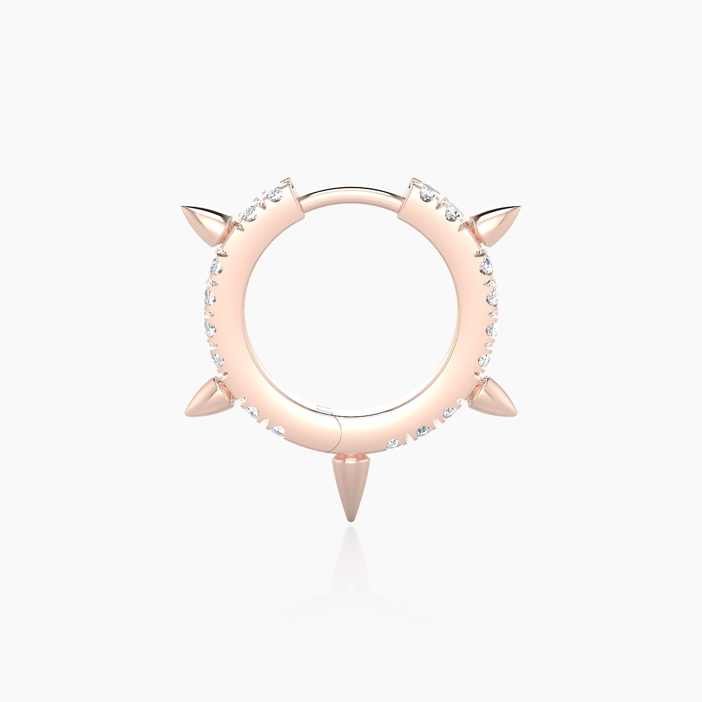 Kuan | 18k Rose Gold 8 mm Spike Diamond Hoop Piercing
