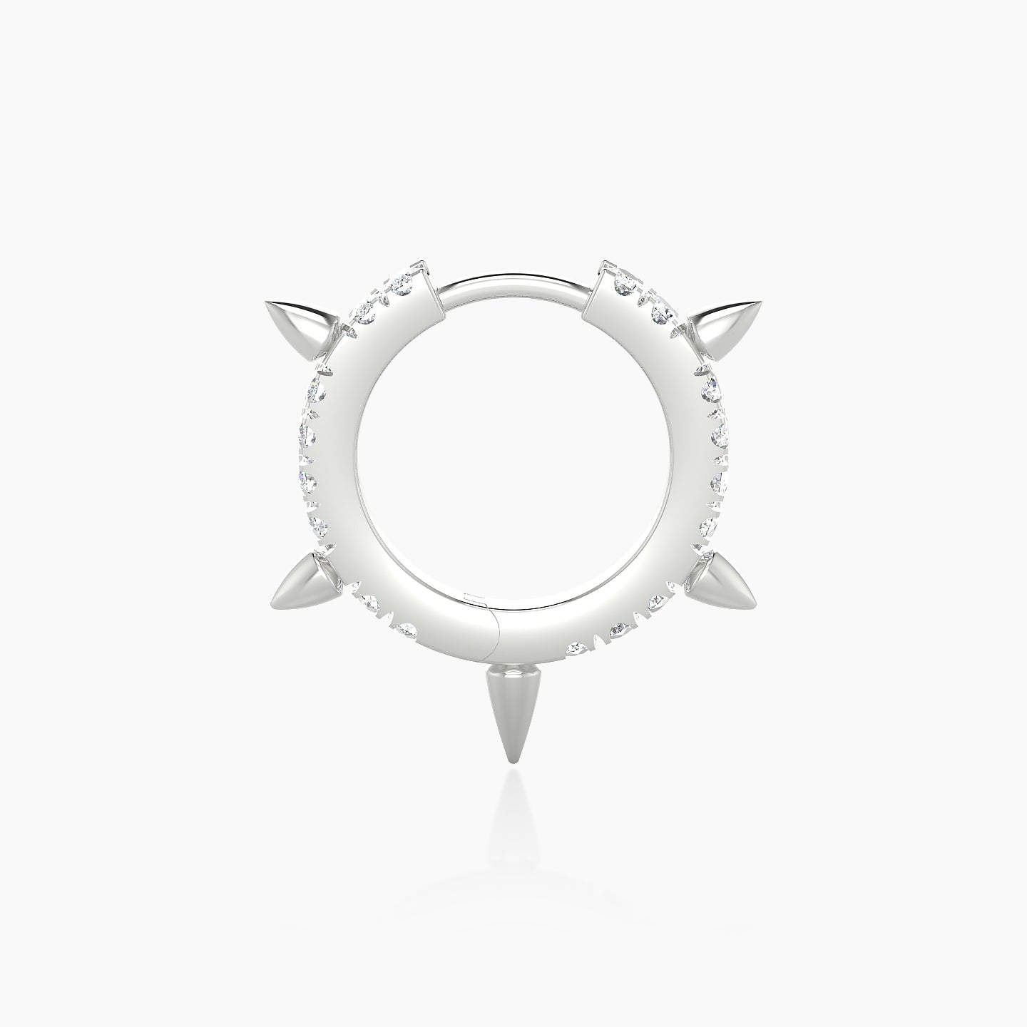 Kuan | 18k White Gold 8 mm Spike Diamond Hoop Piercing
