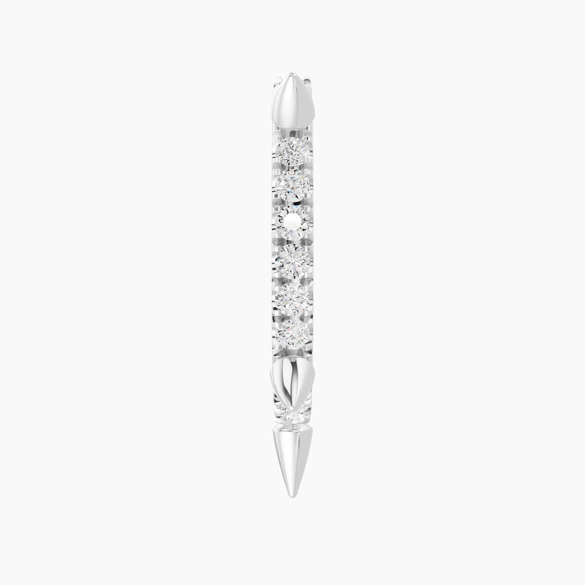 Kuan | 18k White Gold 9.5 mm Spike Diamond Hoop Piercing