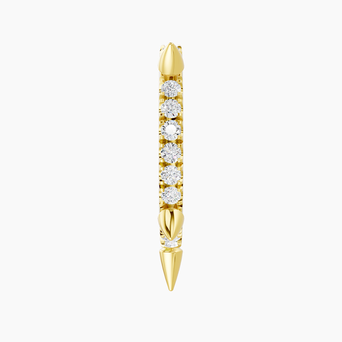 Kuan | 18k Yellow Gold 9.5 mm Spike Diamond Hoop Piercing